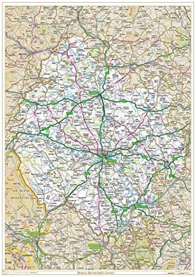 Historic Herefordshire County Map-Plastic Coated