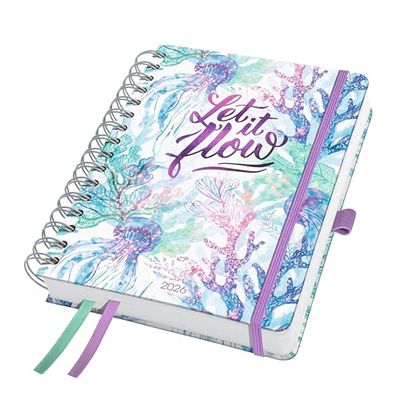 SIGEL J6604 Spiral-Kalender Jolie 2026, ca. A5, lila, grün, blau: Notebook Jolie, Inspire, Underwater Miracles, Hardcover