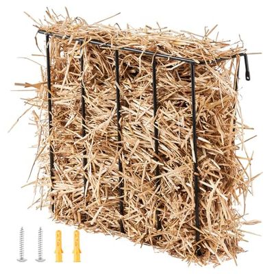 VEVOR Mangeoire à Foin pour bétail, Grande capacité de 109 L, râtelier à Foin pour chèvre en Acier Robuste, Support à Foin Mural de 650 mm à Plusieurs côtés, pour Ferme ovine intérieure et extérieure