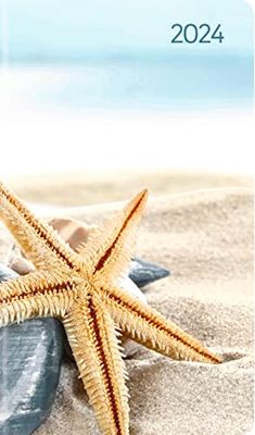 Ladytimer Slim Sea Star 2024 - Pocket Calendar 9 x 15.6 cm - Starfish - Weekly - 128 Pages - Note Book - Alpha Edition