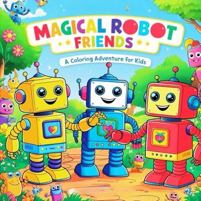 Magical Robot Friends: A Coloring Adventure for Kids: Fun and Creative Robot Coloring Pages for Children Ages 4-10 – Explore, Color, and Discover Amazing Robot Worlds!