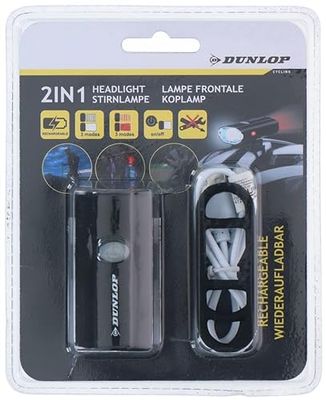 Dunlop Helmlamp - oplaadbaar incl. kabel - rood/wit licht - 3 kleurmodi - eenvoudige montage