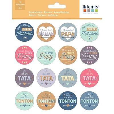 Artemio 2X Stickers Ronds 33 mm Annonces Naissance