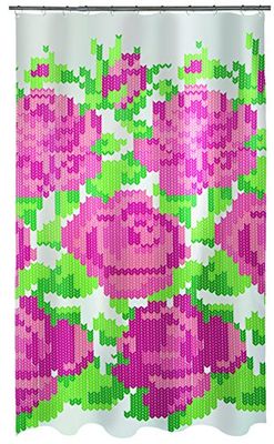 Spirella 1018483 10.18483 Tenda da Doccia con Penelope Rose/Green, 180 x 200 cm Tenda della Doccia, Poliestere, 180 X 200 X CM