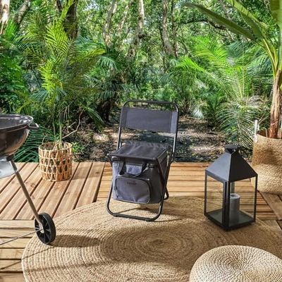 COOK CONCEPT, HDO7276, Chaise Pliante Sac Fraicheur 14L M4, Coup de Fraicheur, Mobilier, Mobilier d'Extérieur, Assise d'Extérieur, 35x58x28 cm, Hauteur Assise 35 cm, Gris Noir