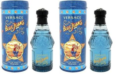 Versace Blue Jeans Eau De Toilette for Men, 75ml (Pack of 2)
