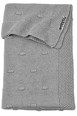 MEYCO Baby Knots Manta para bebé, Manta de Punto para Cuna (de algodón 100% Suave, versátil, de fácil Cuidado, Transpirable, tamaño: 75 x 100 cm), Gris