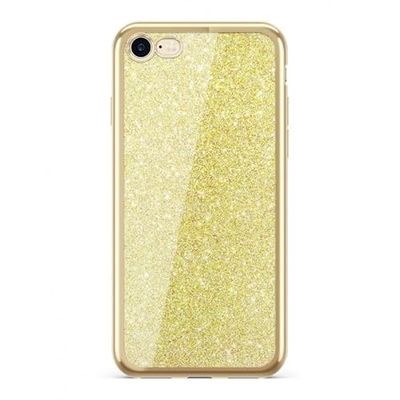 ERT GROUP Custodia alla moda con inserto e lati glitterati in oro HUAWEI P20 LITE