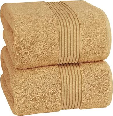 Utopia Towels - Paquet de 2, Draps de Bain Luxueux Jumbo - Serviettes de Bain Extra Large 100% Coton, très absorbante et à séchage Rapide - (90 x 180 CM, Beige)