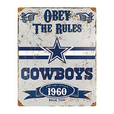 Party Animal NFL Embossed Metal Vintage Dallas Cowboys Sign