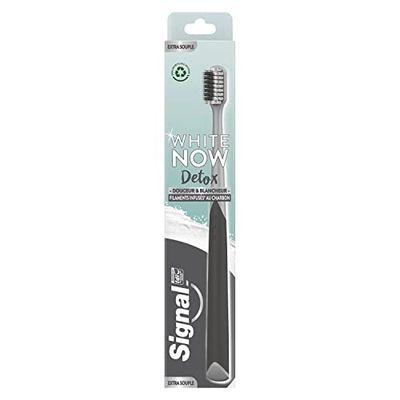 SIGNAL - Brosse à Dents White Now Detox - Aide à rendre les dents plus blanches - retire les taches superficielles - Extra Souple x1
