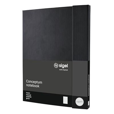 SIGEL CO141 Premium Notebook squaRed, A4+, hardcover, Black - Conceptum