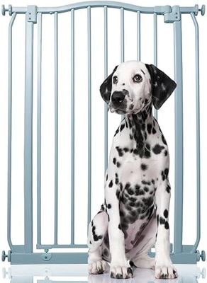 Bettacare Extra Tall Curved Top Dog Gate, 71cm - 80cm, Matt Grey, 100cm Tall, Pressure Fit Pet Barrier