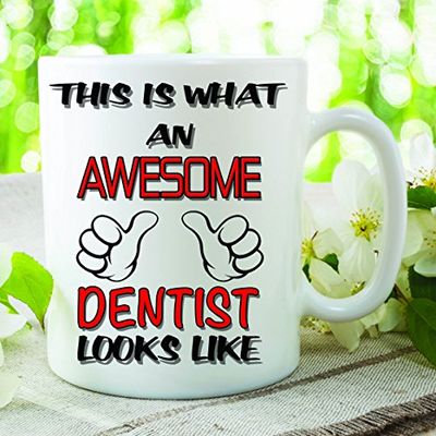 Novelty Mug Awesome Dentist Coffee Tea Funny Gift Birthday Cup Work WSDMUG779