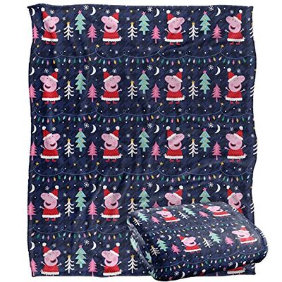 Peppa Pig Blanket, 152 x 127 cm Santa Peppa Pattern Silky Touch Super Soft Throw Blanket