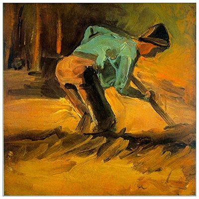 ArtPlaza Van Gogh Vincent – Man Digging, dekorativ panel, trä, flerfärgad, 70 x 1,8 x 70 cm