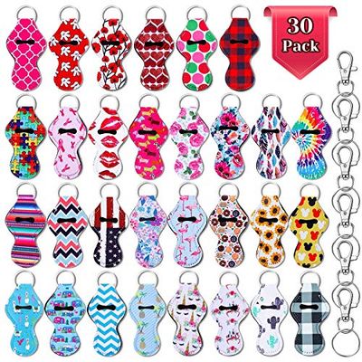 shynek - Porta-balsamo per labbra, 30 pezzi, con 30 clip portachiavi per rossetto, Chapstick, balsamo per labbra (colori assortiti)