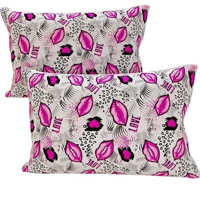 PETTI Artigiani Italiani - Par de Fundas de Almohada 40x80 cm, Pareja de Funda de Cojín Lipstick Blanco Fucsia, 100% Microfibra Hipoalergénica, Paquete de 2, Made in Italy