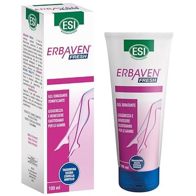 ESI, Erbaven Fresh Gel Idratante per Gambe Stanche e Gonfie, Rinfrescante e Tonificante, a Base di Troxerutina, Escina, Centella, Mirtillo e Aloe, Favorisce la Funzionalità del Microcircolo, 100 ml