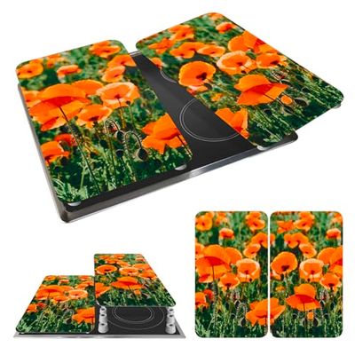 Maximex 2521434500 spis skyddsplatta universal vallfält-2-pack, för alla spis, härdat glas, 30 x 1,8-4,5 x 52 cm, flera färger