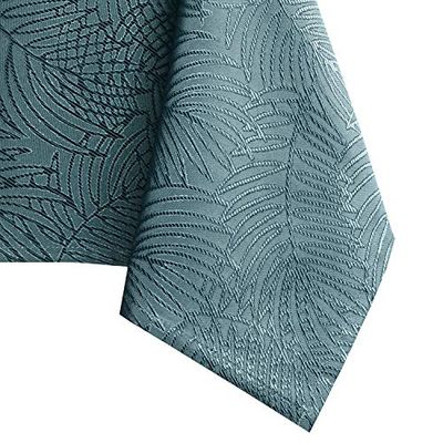 AmeliaHome tafelkleed lotuseffect waterafstotend linnenlook Donker Turquoise Gaia 140x340 cm