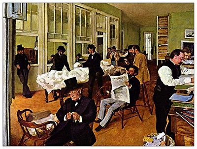 ArtPlaza Panel Decorativo-Degas Edgar The Cotton Exchange, Madera, Multicolor, 80x1.8x60 cm