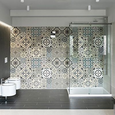 Ambiance Sticker Tango Tile Stickers Cement Tiles Wall Stickers for Bathroom and Kitchen | 60 Pieces of 15 x 15 cm