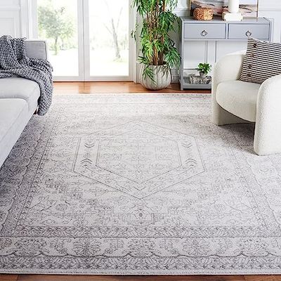 Safavieh Tapis Traditionnel pour Salon, Salle à Manger, Chambre à Coucher - Adirondack Collection, Tapis à Poil Court, Ivoire et Argent, 240 x 300 cm