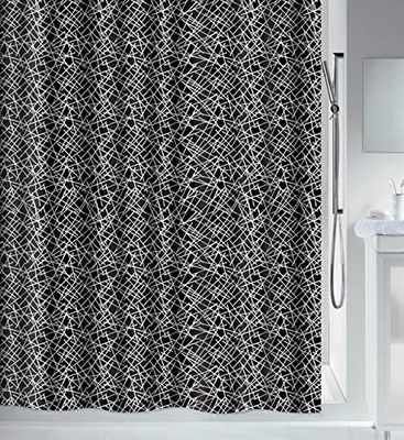 Spirella Tenda da Doccia Linee in Poliestere 180x180 cm Nera