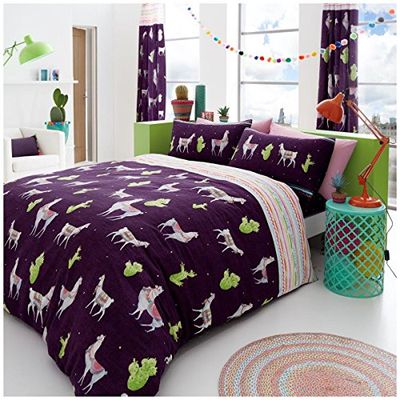 GC GAVENO CAVAILIA Cama múltiple Juego de Funda de edredón Reversible de polialgodón con Estampado de Lujo, Llama-Multi, Doublé