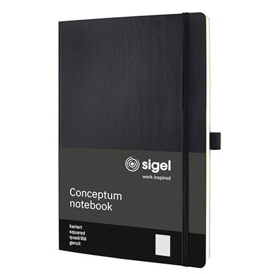 SIGEL CO310 Notizbuch Conceptum, ca. A4, kariert, schwarz