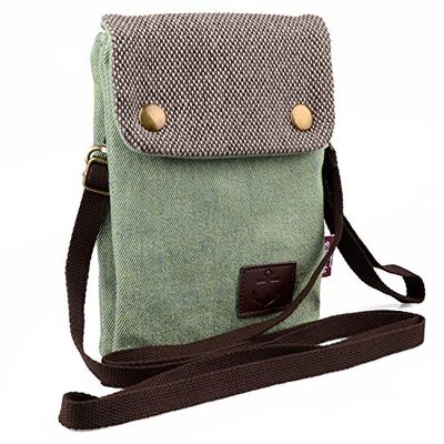 katloo Cuero Genuino Bolso Movil Mujer, Portamoviles Monedero Carteras Niña, Bolso Bandolera con Correa para Compras, Fiesta, Viaje, Actividades al a