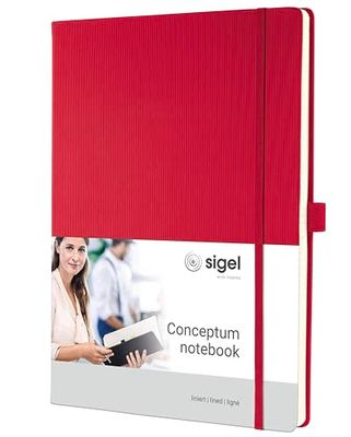 SIGEL CO645 Notizbuch Conceptum, ca. A4, liniert, rot: Notebook Conceptum, Classic, Hardcover