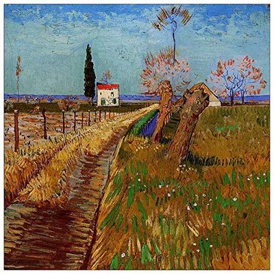 ArtPlaza Van Gogh Vincent-Path Through a Field with Willows Panel Decorativo, Madera MDF, Multicolor, 100x100 Cm
