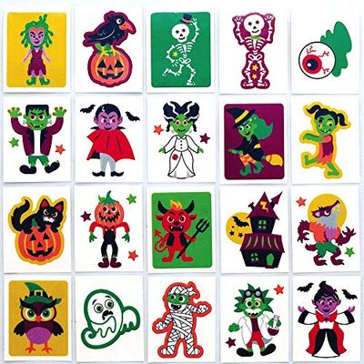 Baker Ross AX233 Halloween Temporary Tattoos - Pack of 60, Ideal Kids Accessories, Great for Party Bag Fillers and Small Gifts for Children, Tattoos