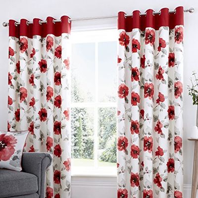 Fusion Adriana 100% algodão, algodão, vermelho, 90" Width x 90" Drop (229 x 229 cm)