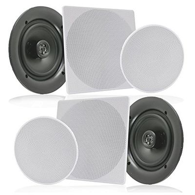 Pyle PDIC16106 Blanco Altavoz - Altavoces (De 2 vías, 2.0 Canales, Alámbrico, 35-20000 Hz, 16 Ω, Blanco)