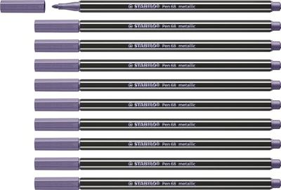 STABILO Metallic Premium Felt Tip Pen Pen 68 metallic - Pack of 10 - metallic violet