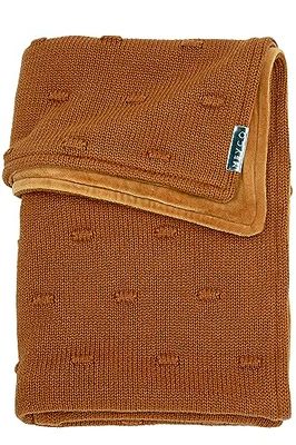 Meyco Baby Knots - Manta de Punto para bebé (80% algodón y 20% poliéster, versátil, fácil Cuidado, Transpirable, 75 x 100 cm), Color Camel