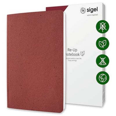 SIGEL RU202 Notizbuch Re-Up, ca. A5, kariert, rot