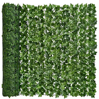 DearHouse Siepe artificiale di edera artificiale, recinzione da parete, foglie e vite, decorazione per esterni, giardino (30,178 cm)
