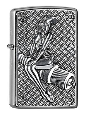 Zippo Lighter, Brass, Chrome, 5.5 x 3.5 x 1 cm