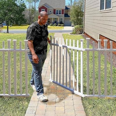 Zippity Outdoor Products ZP19071 Burbank vinyl hek poort, 104 cm H x 151 cm W, wit