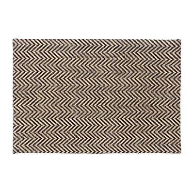 Relaxdays Capuz com estampado de zigue-zague, juta, preto e bege, 60 x 40 cm