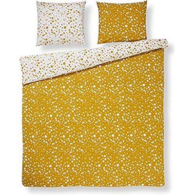 DayDream bedwear Florieke Housse de Couette Jaune, Coton, 240 x 200/220