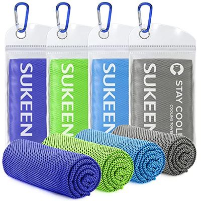 Asciugamano rinfrescante (101.6x30.5 cm) in microfibra asciugamano yoga per uomini o donne ghiaccio asciugamani freddi per yoga, palestra, viaggi, golf, calcio e sport all'aria aperta (4 confezioni)