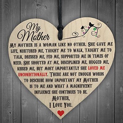RED OCEAN My Mother Like No Other Wooden Hanging Heart Plaque Mum Love