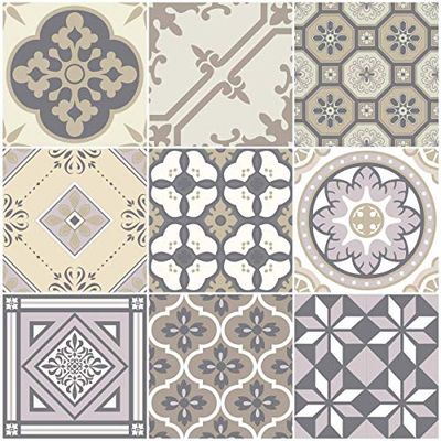 Azulejos kakelklistermärken – 10 x 10 cm, paket med 9