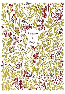 Tidings of Peace & Joy Small Boxed Holiday Cards (20 cards, 21 self-sealing envelopes)