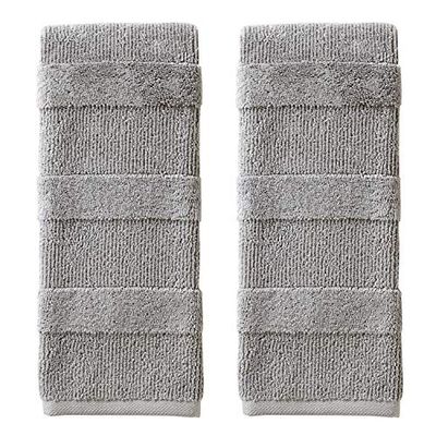 SKL Home by Saturday Knight Ltd. V1359010835203 Efrie Juego de Toallas de Mano, 13 x 5.5 Pulgadas, Gris